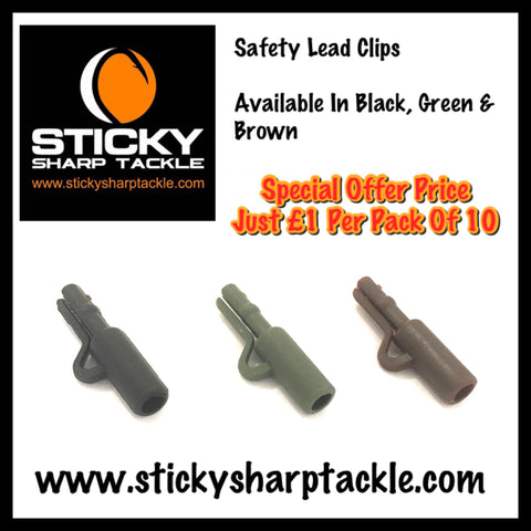 Safety Lead Clip Packs - Silt Black, Green & Brown
