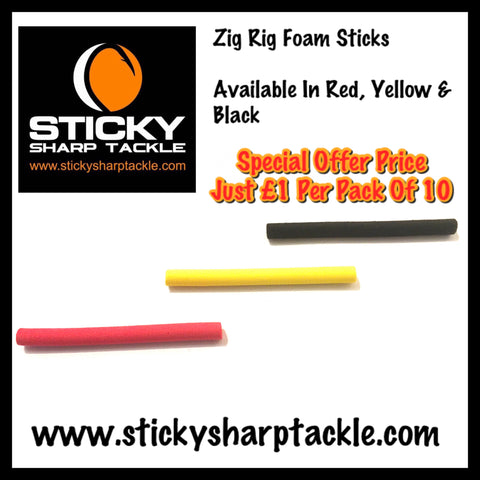 Zig Rig Foam Sticks - Black, Red & Yellow