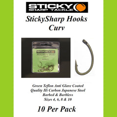 StickySharp Hooks Curv Green Teflon Coating