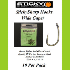 StickySharp Hooks Wide Gaper Green Teflon Coating