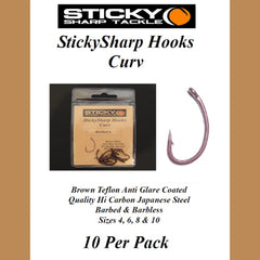 StickySharp Hooks Curv Brown Teflon Coating
