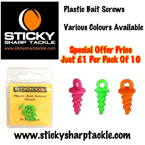 Plastic Bait Screws - Various Colours